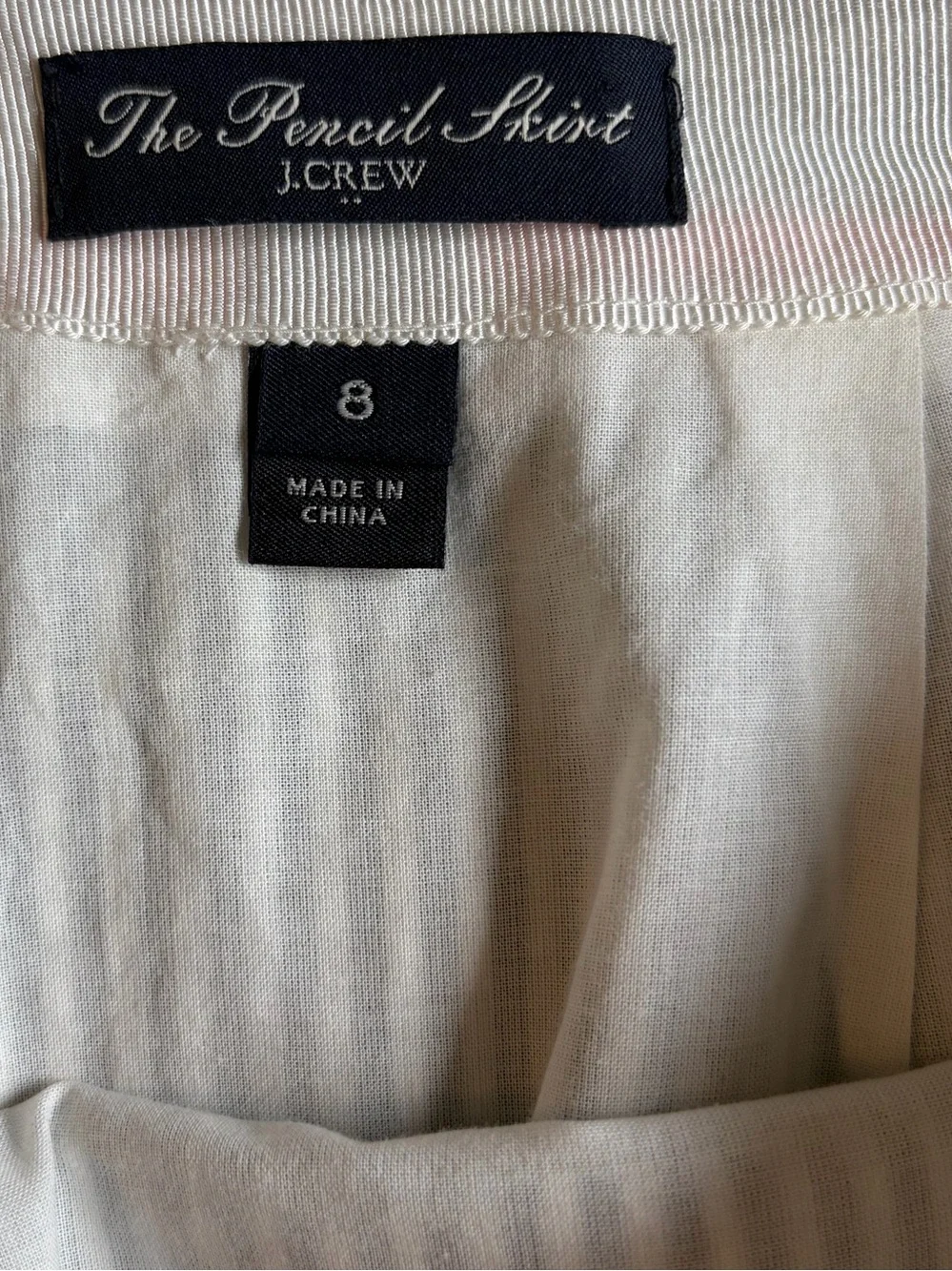 J.Crew “The Pencil Skirt” – Black & White Seersucker Stripe, Size 8